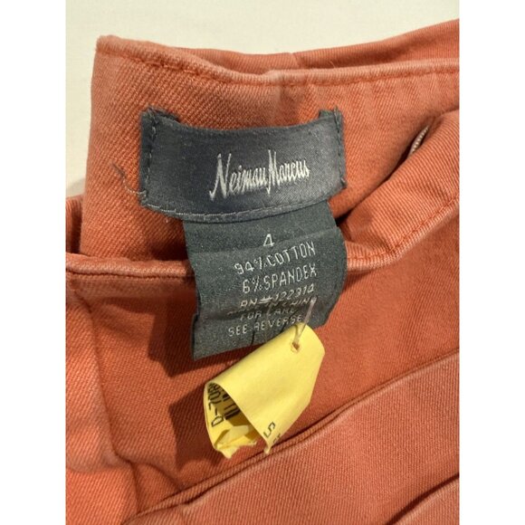 Neiman Marcus Straight Leg Pants 4 30x25 Orange Mid Rise Dress Trousers - Picture 4 of 6